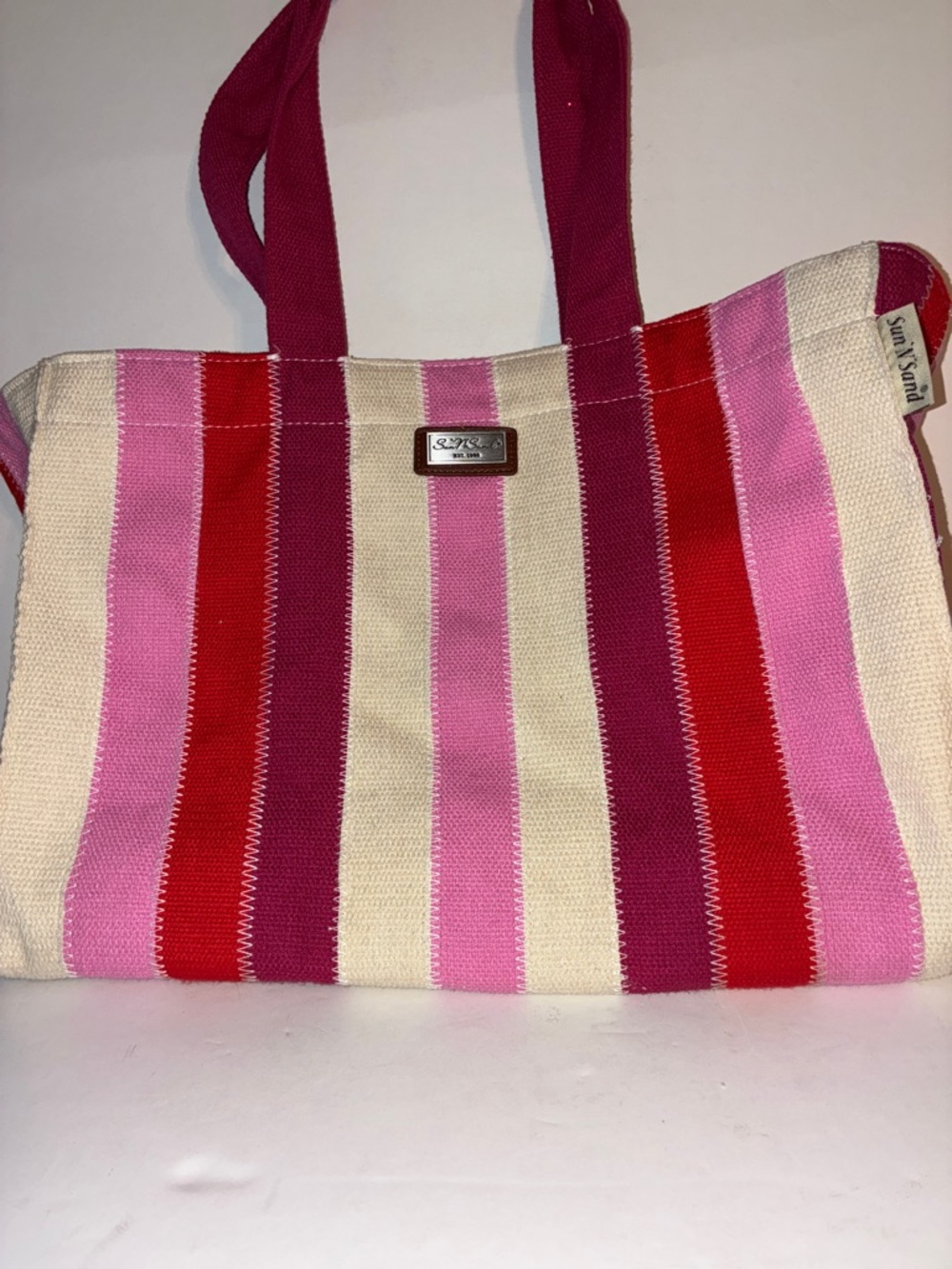 Sun N Sand Beach Casual Shoulder Tote, Pink